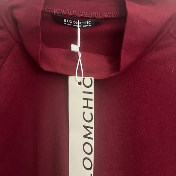 Bloomchic Turtlenck Long Sleeve Top Burgundy - Picture 4 of 6